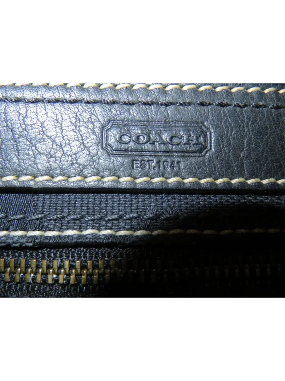 Coach Vintage Black Signature C Jacquard Canvas & Leather Wristlet & Charm Pull